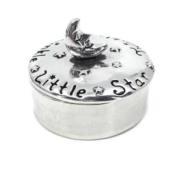 Handmade Pewter Twinkle Twinkle Little Star Tiny Trinket Box Keepsakes Jewelry - Picture 1 of 4